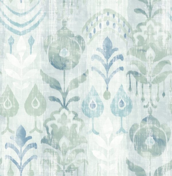 Pavord Green Floral Shibori Wallpaper Sale