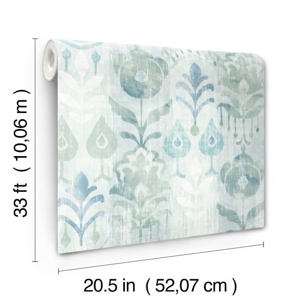 Pavord Green Floral Shibori Wallpaper Sale - Image 2