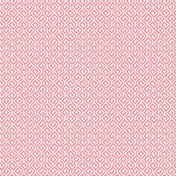 Sete Coral Greek Key Wallpaper on Sale