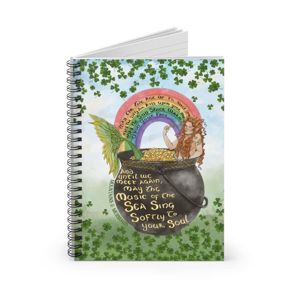 Celtic Clover Mermaid Spiral Notebook - Ruled Line Online Sale - Image 2