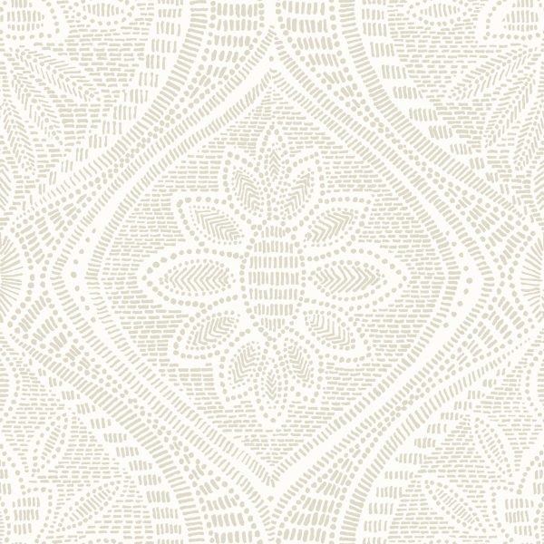 Scout Light Yellow Floral Ogee Wallpaper For Cheap - Image 4