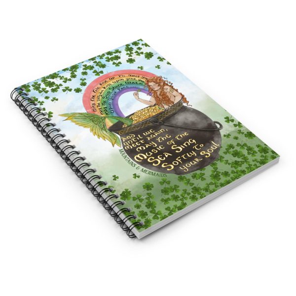 Celtic Clover Mermaid Spiral Notebook - Ruled Line Online Sale - Image 3