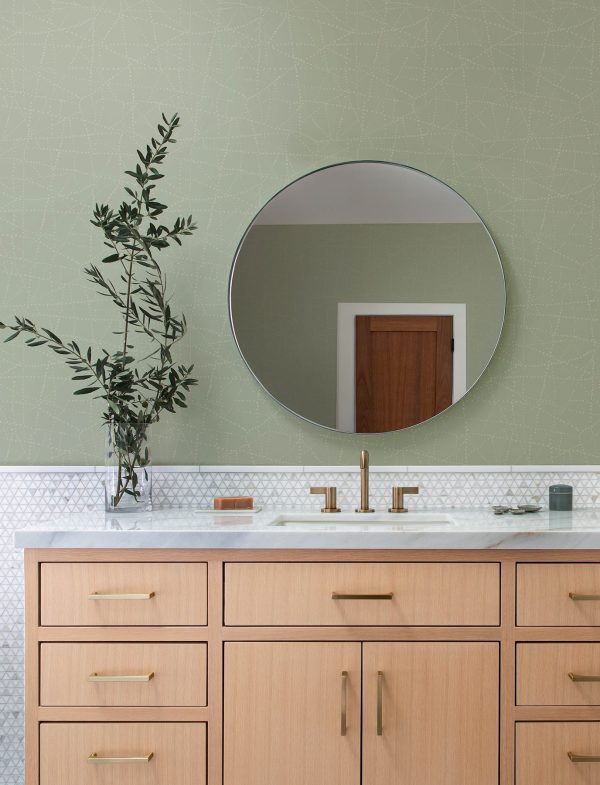 Alcott Sage Dotted Wallpaper Hot on Sale - Image 3