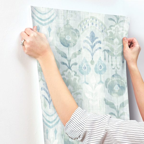 Pavord Green Floral Shibori Wallpaper Sale - Image 5