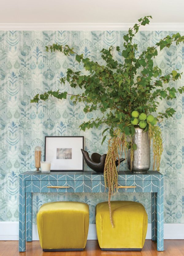 Pavord Green Floral Shibori Wallpaper Sale - Image 3