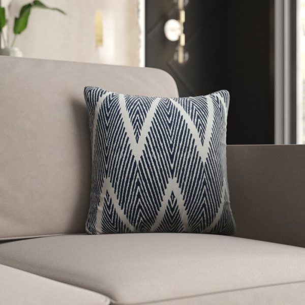 Cotton Chevron Throw Pillow Navy (1596ND) Cheap