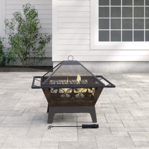 Roswita Steel Wood Burning Fire Pit #2535HW For Sale - Image 2