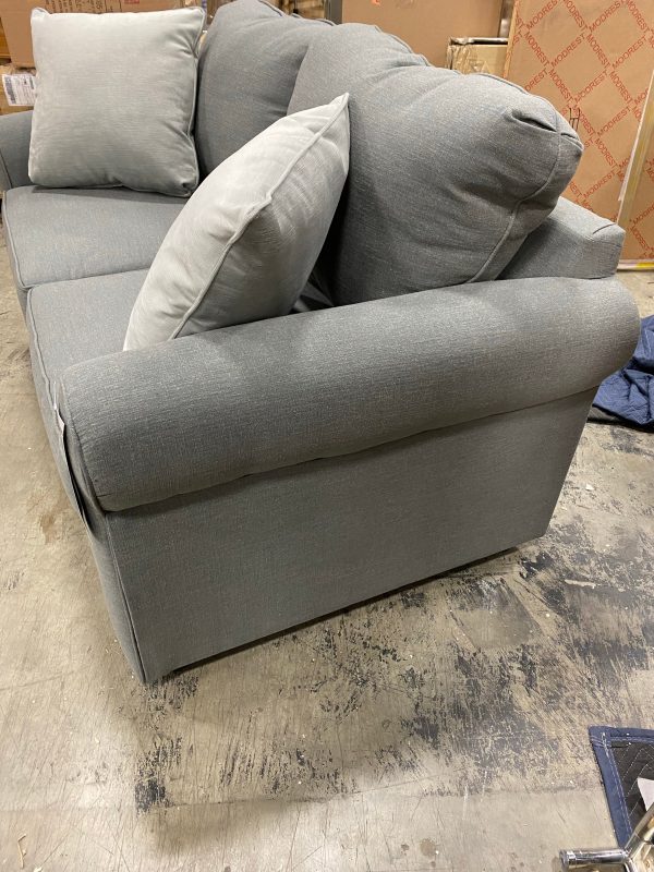Manning Cotton 60  Rolled Arm Loveseat Lizzie Graphite Fashion - Image 2