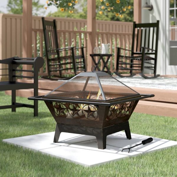 Roswita Steel Wood Burning Fire Pit #2535HW For Sale