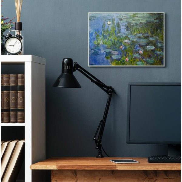 Monet Impressionist Lilly Pad Pond  by Claude Monet Painting Print - Wood Plaque Format (1203ND) Online