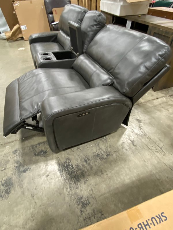 Saul Reclining Sectional Sofa with Console Gray on Sale - Image 2