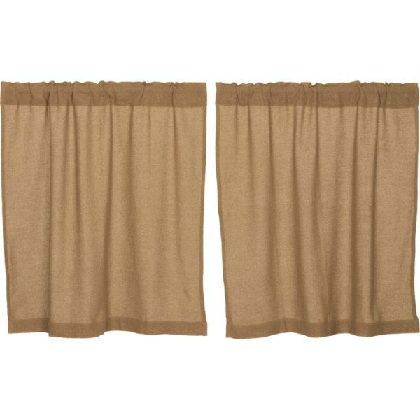 Burlap Antique 36  Window Valance - Set of 2 (1452ND) For Sale