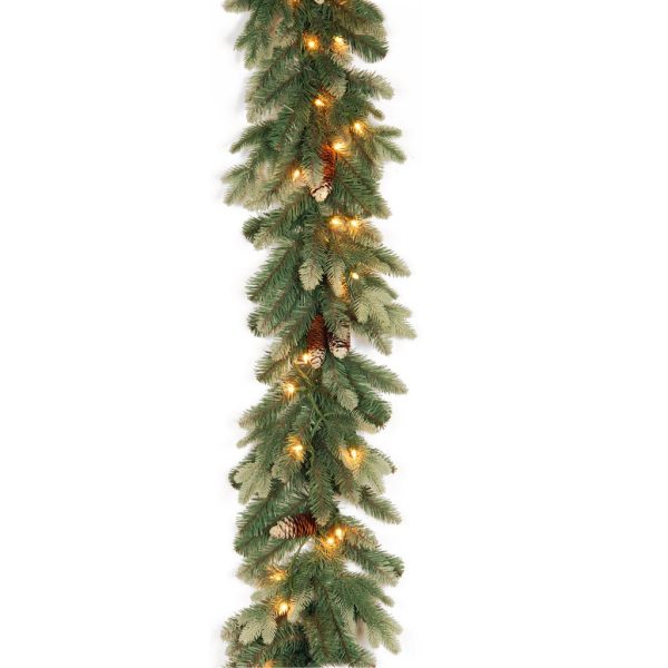 National Tree Company 9-ft Pre-Lit Copenhagen Spruce Garland with Clear Lights 988CDR on Sale