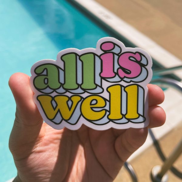 All is Well Multicolor Aesthetic Sticker Online - Image 2