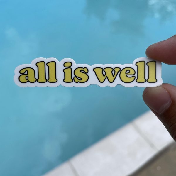 All is Well Yellow Lettering Aesthetic Sticker Online now - Image 2