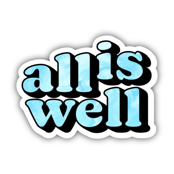 All is Well Blue Tie Dye Aesthetic Sticker For Sale