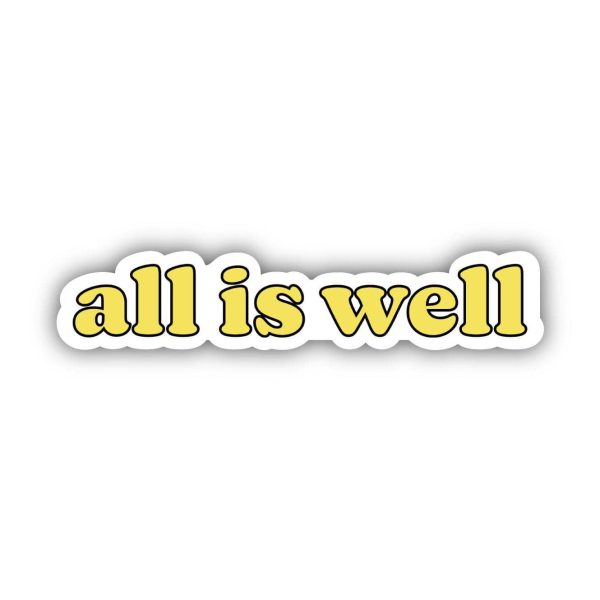 All is Well Yellow Lettering Aesthetic Sticker Online now