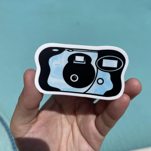 Blue Tie Dye Disposable Camera Aesthetic Sticker Online Sale - Image 2