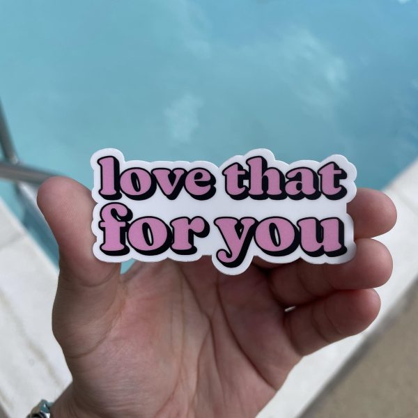 Love That For You Pink Lettering Aesthetic Sticker Supply - Image 2